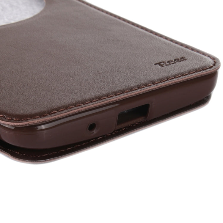 5.5 Inch Crazy Horse Texture Leather Case with Holder & Card Slot & Caller ID Display Window for Asus Zenfone 2 / ZE550ML / ZE551ML