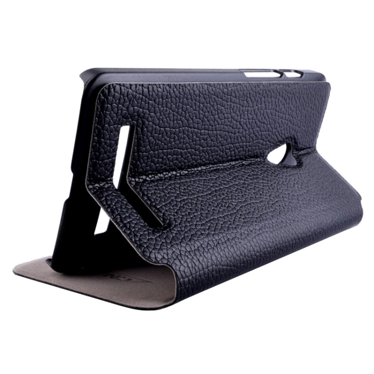 Horizontal Flip Litchi Texture Leather Case with Holder & Caller ID Display for ASUS ZenFone 5