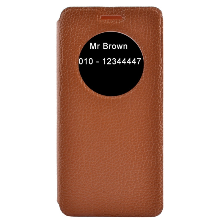 Horizontal Flip Litchi Texture Leather Case with Holder & Caller ID Display for ASUS ZenFone 5