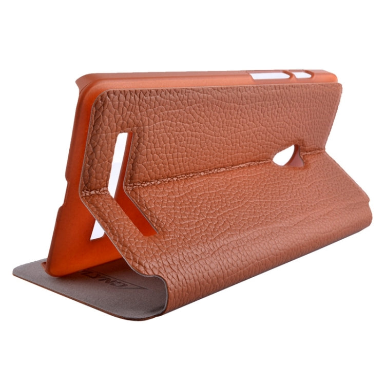 Horizontal Flip Litchi Texture Leather Case with Holder & Caller ID Display for ASUS ZenFone 5