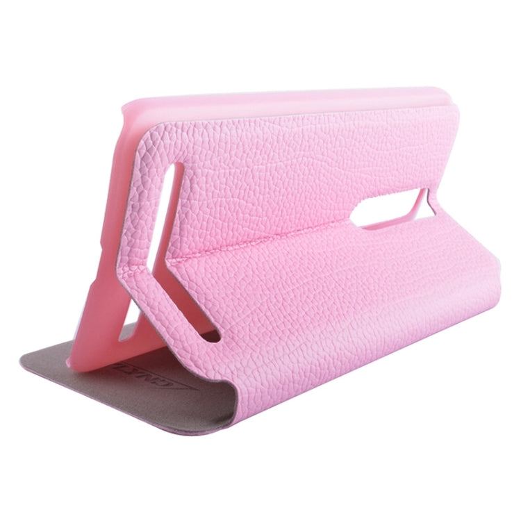 5.5 Inch Horizontal Flip Litchi Texture Leather Case with Holder & Caller ID Display for Asus Zenfone 2 / ZE550ML