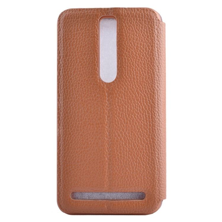 5.5 Inch Horizontal Flip Litchi Texture Leather Case with Holder & Caller ID Display for Asus Zenfone 2 / ZE550ML