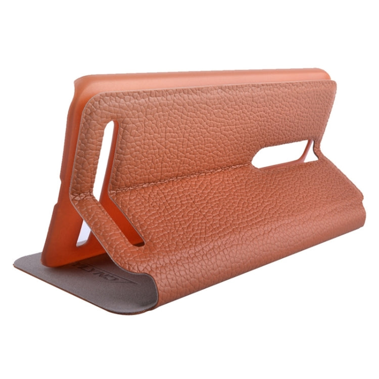 5.5 Inch Horizontal Flip Litchi Texture Leather Case with Holder & Caller ID Display for Asus Zenfone 2 / ZE550ML