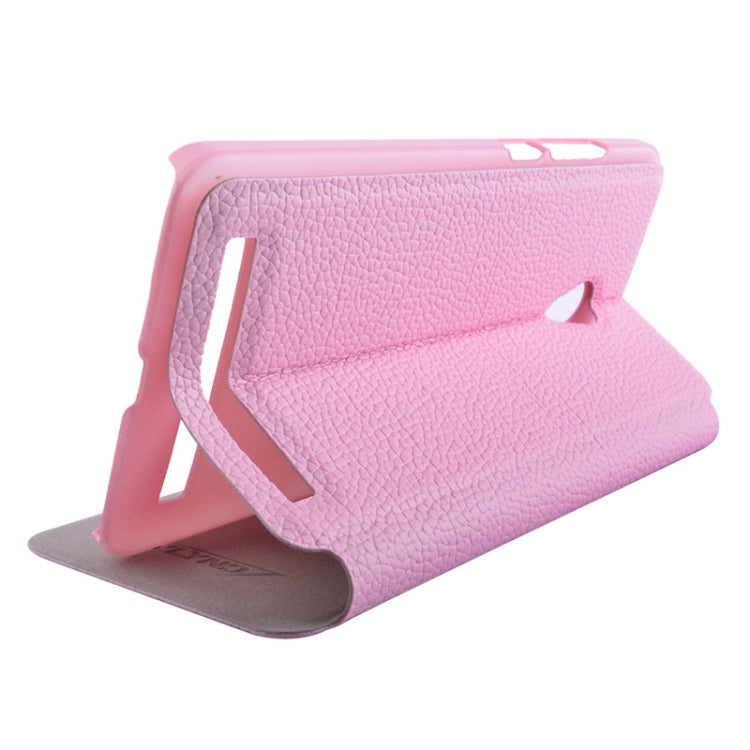 Horizontal Flip Litchi Texture Leather Case with Holder & Caller ID Display for ASUS ZenFone 6