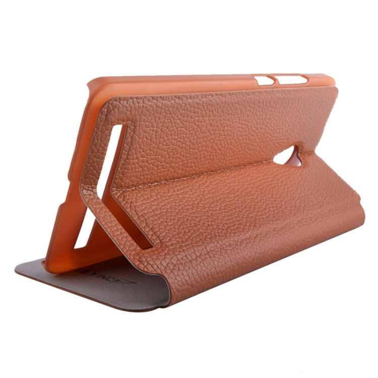 Horizontal Flip Litchi Texture Leather Case with Holder & Caller ID Display for ASUS ZenFone 6