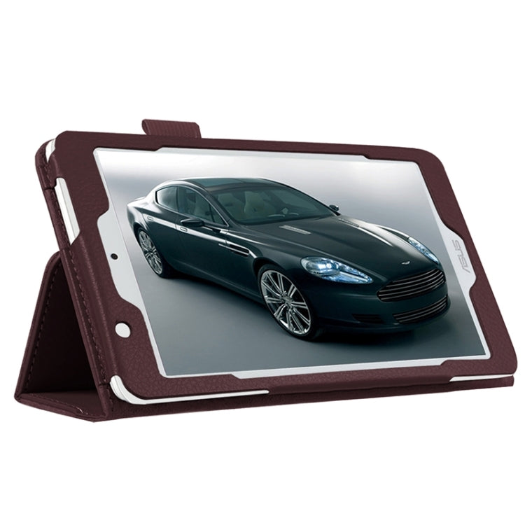 Litchi Texture Leather Case with Two-Folding Holder for Asus Fonepad 7 / FE171MG