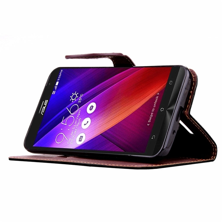 Leaf Magnetic Snap Litchi Texture Horizontal Flip Leather Case with Card Slots & Wallet & Holder & Lanyard for Asus Zenfone 2 ZE550ML / ZE551ML
