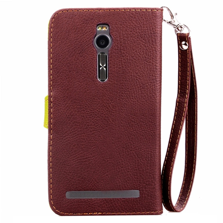 Leaf Magnetic Snap Litchi Texture Horizontal Flip Leather Case with Card Slots & Wallet & Holder & Lanyard for Asus Zenfone 2 ZE550ML / ZE551ML