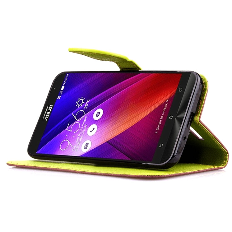 Leaf Magnetic Snap Litchi Texture Horizontal Flip Leather Case with Card Slots & Wallet & Holder & Lanyard for Asus Zenfone 2 ZE550ML / ZE551ML
