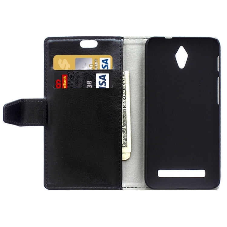 Crazy Horse Texture Horizontal Flip Solid Color Magnetic Buckle Leather Case with Holder & Card Slots & Wallet for ASUS Zenfone C / ZC451CG