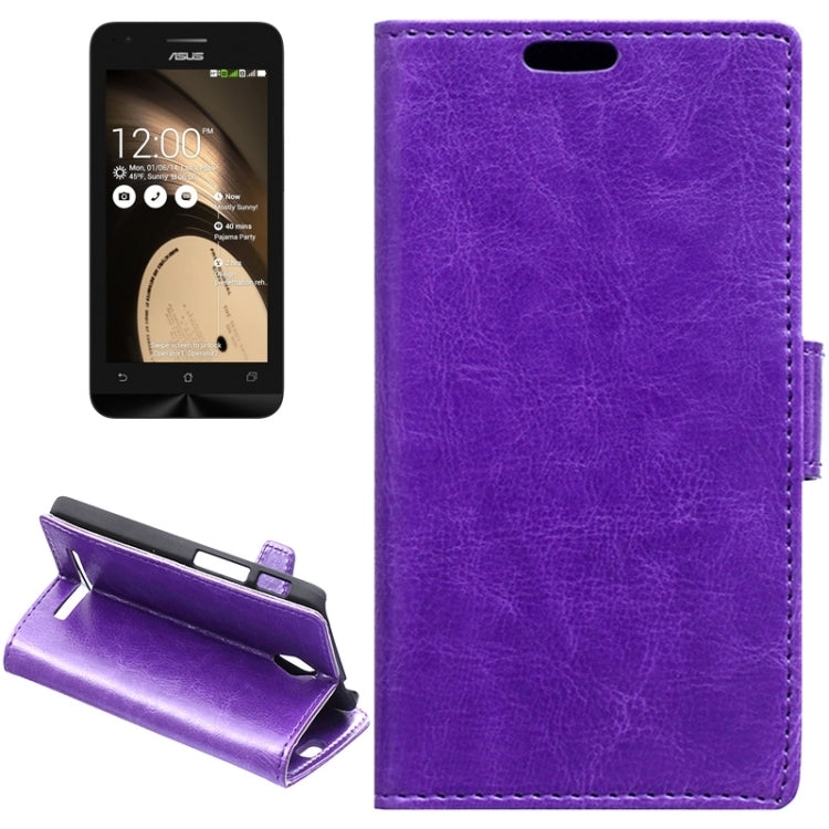 Crazy Horse Texture Horizontal Flip Solid Color Magnetic Buckle Leather Case with Holder & Card Slots & Wallet for ASUS Zenfone C / ZC451CG