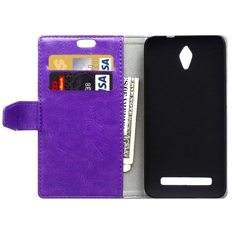 Crazy Horse Texture Horizontal Flip Solid Color Magnetic Buckle Leather Case with Holder & Card Slots & Wallet for ASUS Zenfone C / ZC451CG