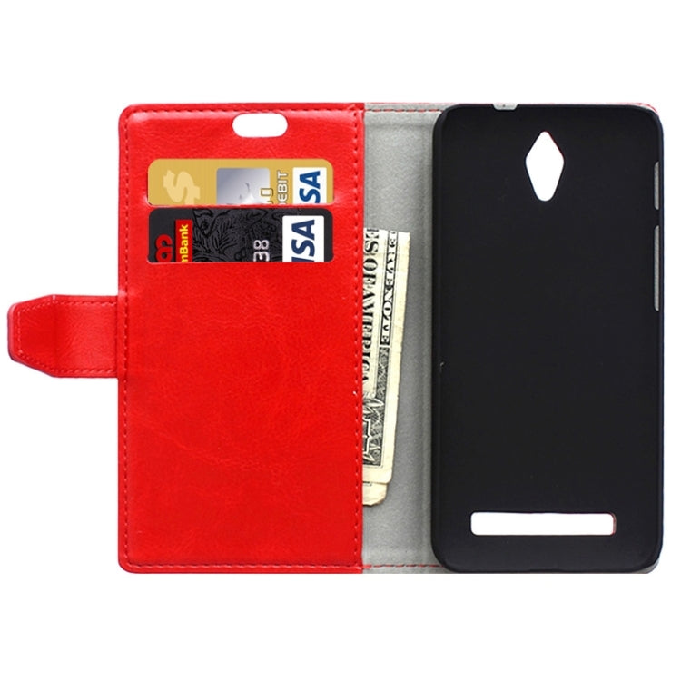 Crazy Horse Texture Horizontal Flip Solid Color Magnetic Buckle Leather Case with Holder & Card Slots & Wallet for ASUS Zenfone C / ZC451CG