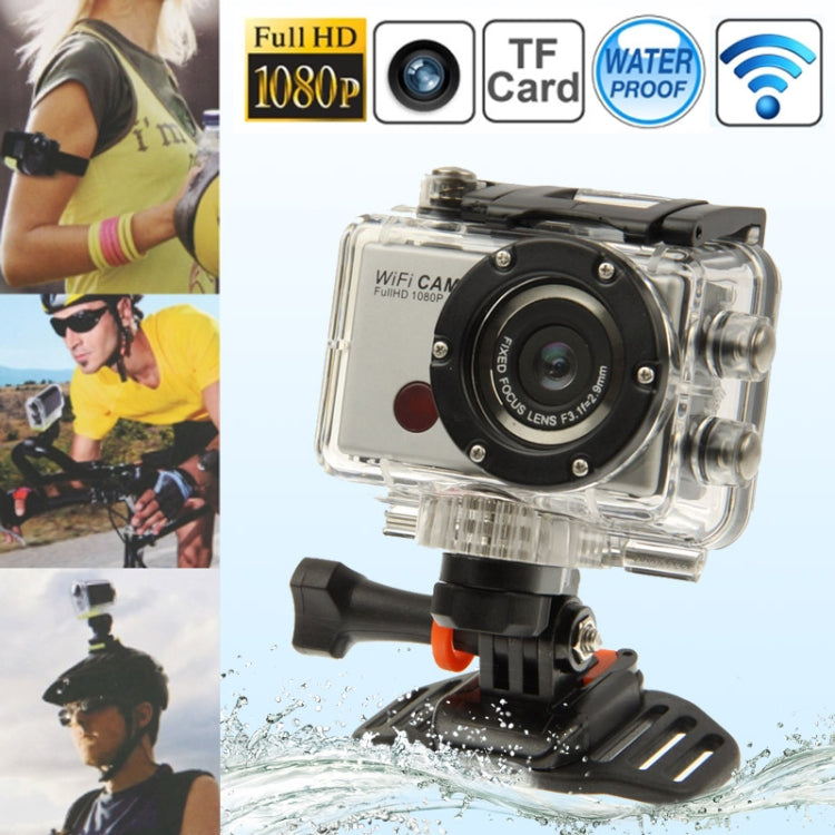 Full HD 1080P WDV5000 Wi-Fi DV Sports Camera with Waterproof Case & Remote Controller, 5.0 Mega Pixels, Support TF Card, 120 Degree Wide Viewing Angle, 30m Waterproof