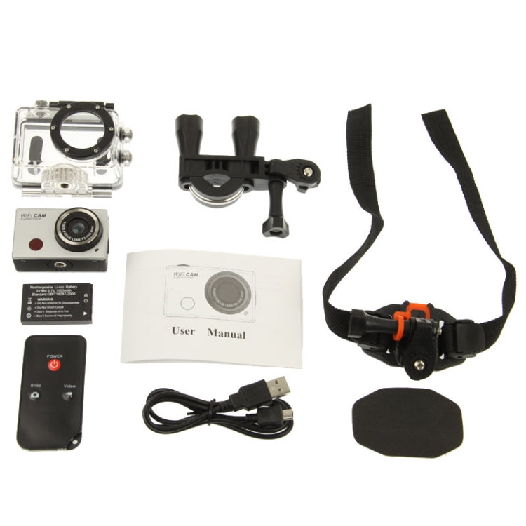 Full HD 1080P WDV5000 Wi-Fi DV Sports Camera with Waterproof Case & Remote Controller, 5.0 Mega Pixels, Support TF Card, 120 Degree Wide Viewing Angle, 30m Waterproof