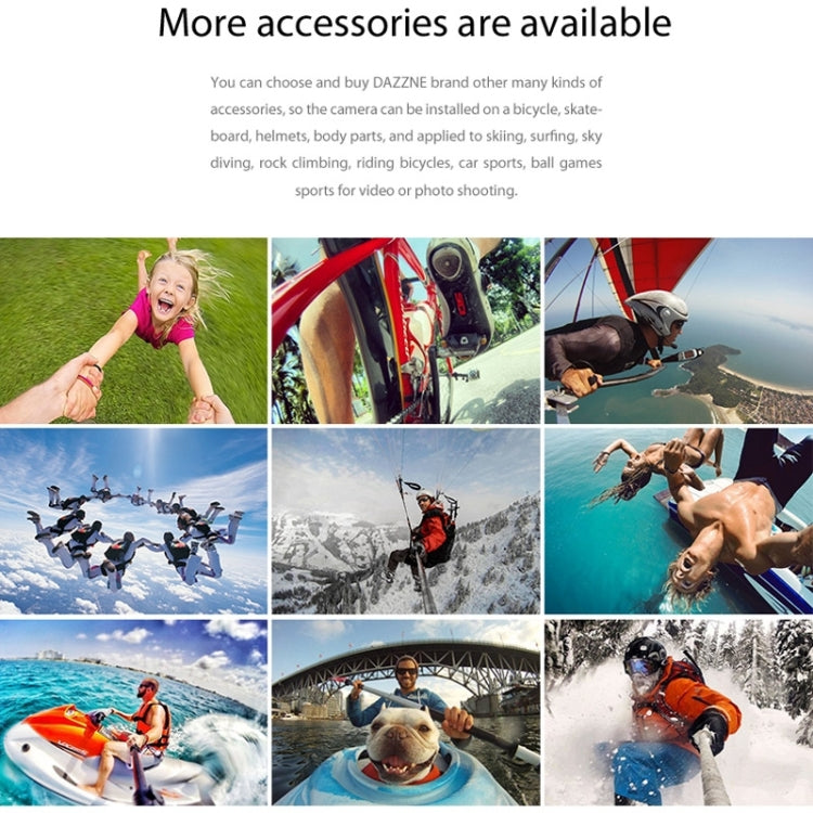 Dazzne P2 Waterproof Action Sports Camera, 2.0 Inch TFT Screen, Support HD 1080P(Black)
