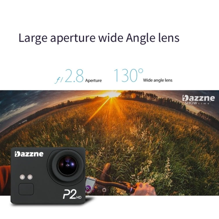 Dazzne P2 HD 1080P 2.0 inch TFT Screen Car DVR Action Sports Camera, 130 Degrees Wide Angle Lens(Black)