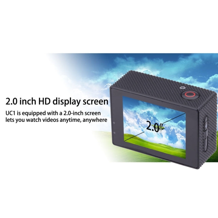 UC1 2.0 inch LTPS Screen Sports Video Camera, Support WiFi, 170 Degrees Wide Angel, HDMI Output(White)
