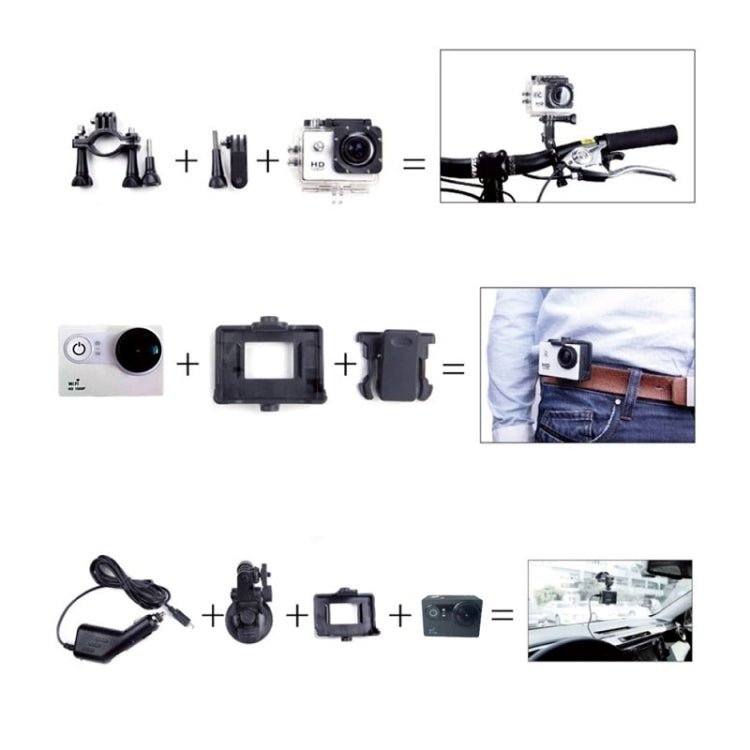UC1 2.0 inch LTPS Screen Sports Video Camera, Support WiFi, 170 Degrees Wide Angel, HDMI Output(White)