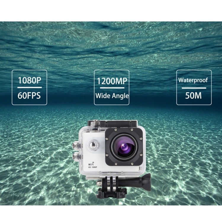 UC1 2.0 inch LTPS Screen Sports Video Camera, Support WiFi, 170 Degrees Wide Angel, HDMI Output(White)