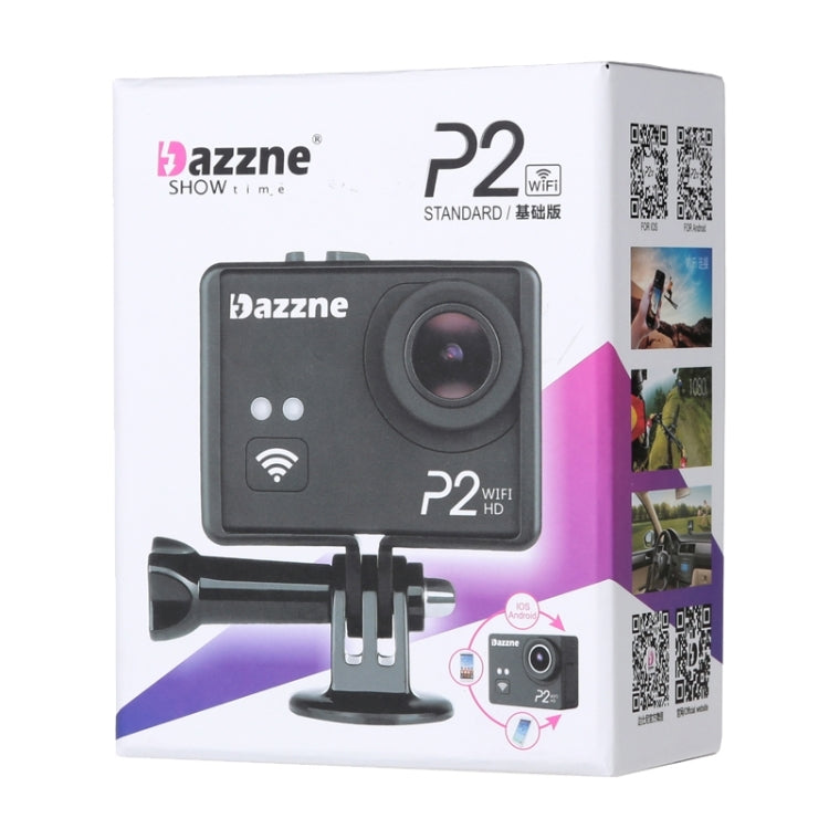 Dazzne P2 2.0 inch TFT Screen WiFi Sports Video Camera, Support 170 Degrees Wide Angel, HDMI Output