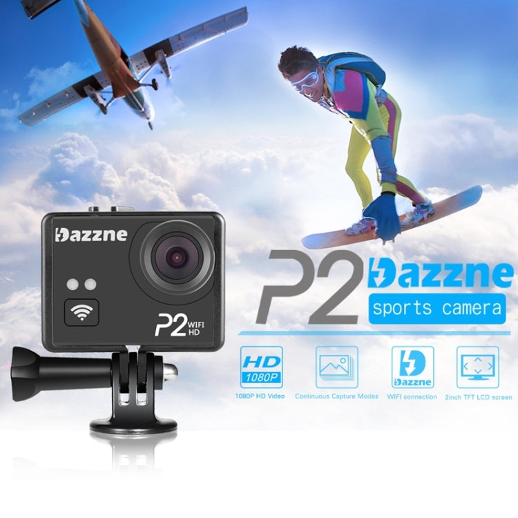 Dazzne P2 2.0 inch TFT Screen WiFi Sports Video Camera, Support 170 Degrees Wide Angel, HDMI Output