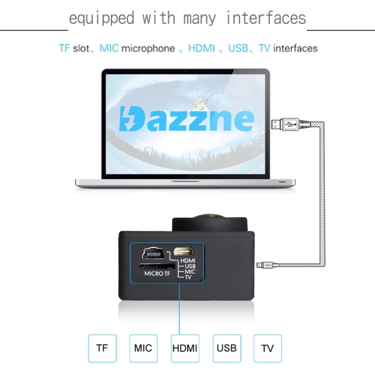 Dazzne P2 2.0 inch TFT Screen WiFi Sports Video Camera, Support 170 Degrees Wide Angel, HDMI Output