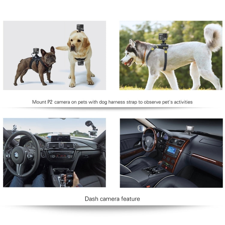 Dazzne P2 2.0 inch TFT Screen WiFi Sports Video Camera, Support 170 Degrees Wide Angel, HDMI Output