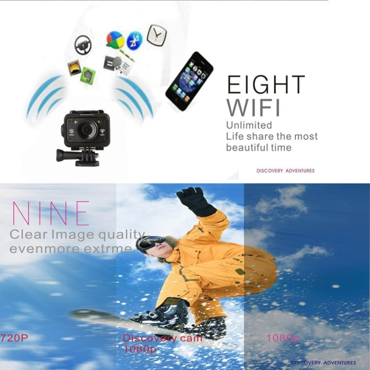 DISCOVERY DS100 FHD 1080P 1.5inch High-Definition Color Screen WiFi Edition Sports Camera with 2.4G Wireless Remote Control , 170 Degrees HD Wide Angle Lens , 60m Waterproof(Black)