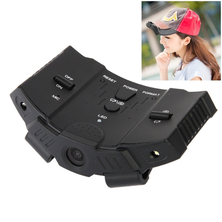 Full HD 720P Sports Camera DVR Action Helmet Camera Cap Camcorder Video Recorder with 2 LED light(Black)