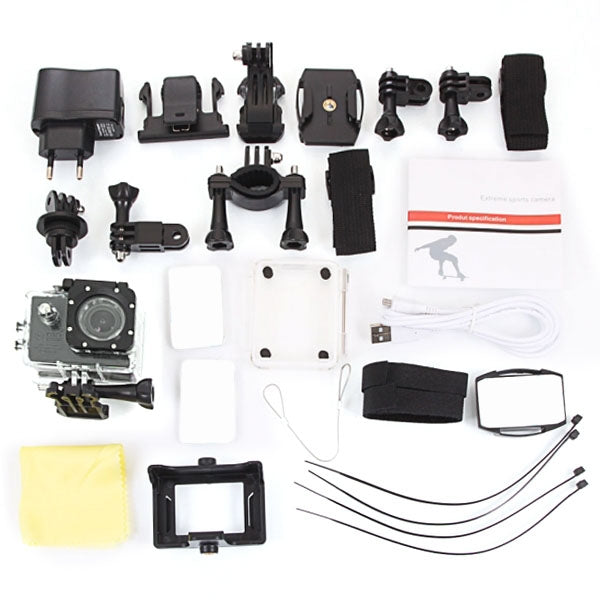SJ7000 Full HD 1080P 2.0 inch LCD Screen Novatek 96655 WiFi Sports Camcorder Camera with Waterproof Case, 170 Degrees HD Wide-angle Lens, 30m Waterproof
