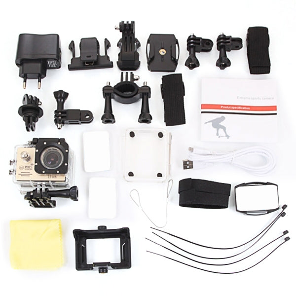 SJ7000 Full HD 1080P 2.0 inch LCD Screen Novatek 96655 WiFi Sports Camcorder Camera with Waterproof Case, 170 Degrees HD Wide-angle Lens, 30m Waterproof