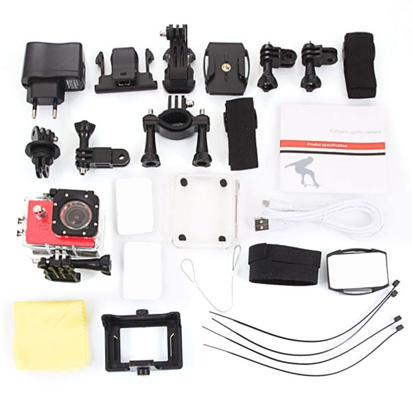 SJ7000 Full HD 1080P 2.0 inch LCD Screen Novatek 96655 WiFi Sports Camcorder Camera with Waterproof Case, 170 Degrees HD Wide-angle Lens, 30m Waterproof