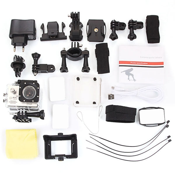SJ7000 Full HD 1080P 2.0 inch LCD Screen Novatek 96655 WiFi Sports Camcorder Camera with Waterproof Case, 170 Degrees HD Wide-angle Lens, 30m Waterproof