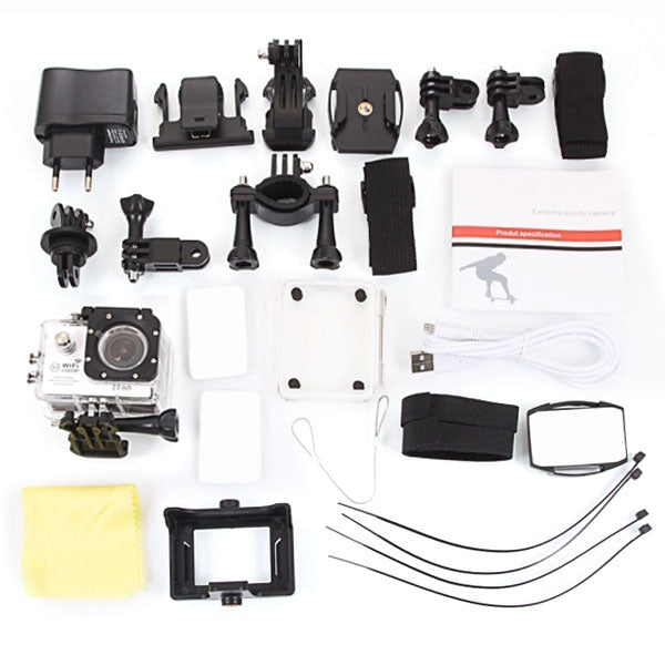 SJ7000 Full HD 1080P 2.0 inch LCD Screen Novatek 96655 WiFi Sports Camcorder Camera with Waterproof Case, 170 Degrees HD Wide-angle Lens, 30m Waterproof