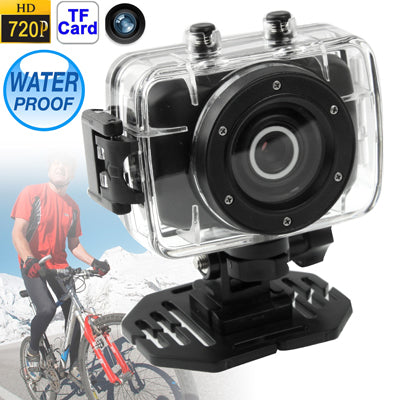 SDV-720 HD 720P Mini Action Camcorder / Bicycle Camera with Waterproof Case, 1.7 inch LCD Screen, Support TF Card & 4X Zoom(Black)
