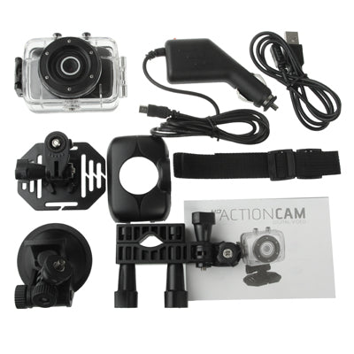SDV-720 HD 720P Mini Action Camcorder / Bicycle Camera with Waterproof Case, 1.7 inch LCD Screen, Support TF Card & 4X Zoom(Black)