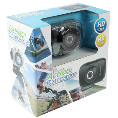 SDV-720 HD 720P Mini Action Camcorder / Bicycle Camera with Waterproof Case, 1.7 inch LCD Screen, Support TF Card & 4X Zoom(Black)