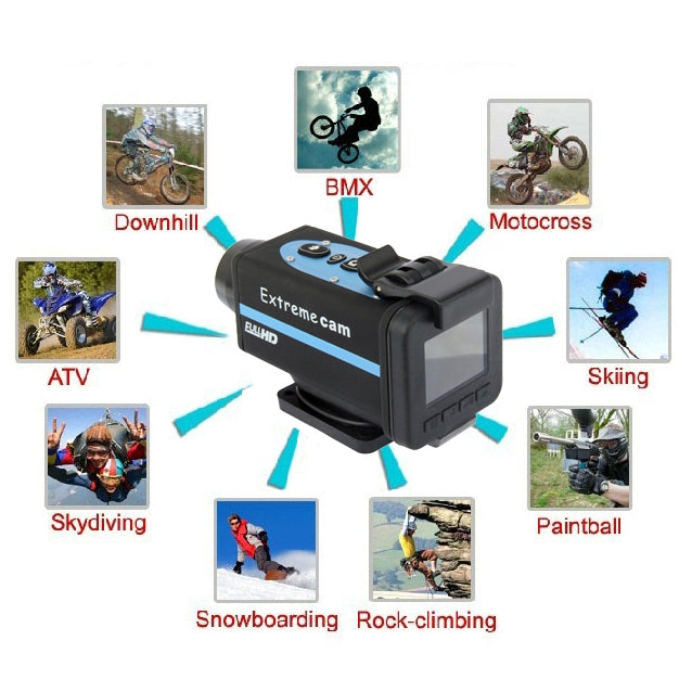 1080P CMOS 5 Mega Pixels  Sports Waterproof Digital Video Camera with 4x Digital Zoom, Support TV-Out / HDMI / SD Card(Black)