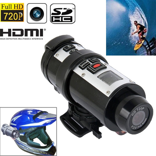 720P CMOS 5.0 Mega Pixels Sports Waterproof Digital Video Camera, Support TV-Out / HDMI / SD Card(Black)