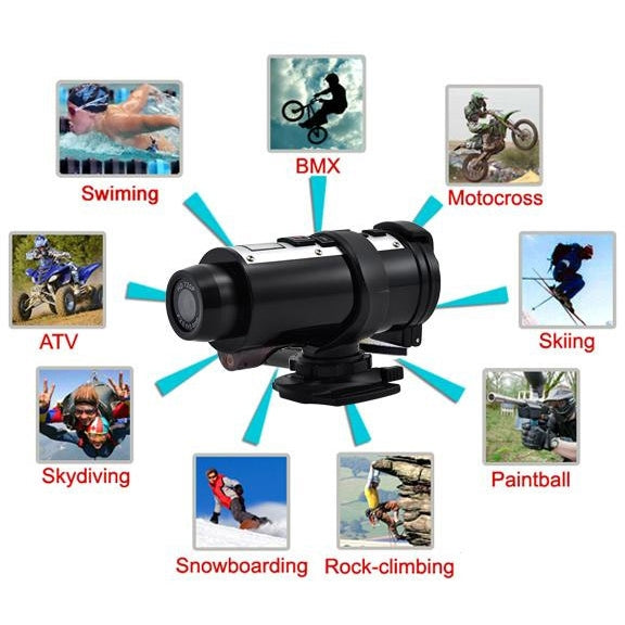 720P CMOS 5.0 Mega Pixels Sports Waterproof Digital Video Camera, Support TV-Out / HDMI / SD Card(Black)
