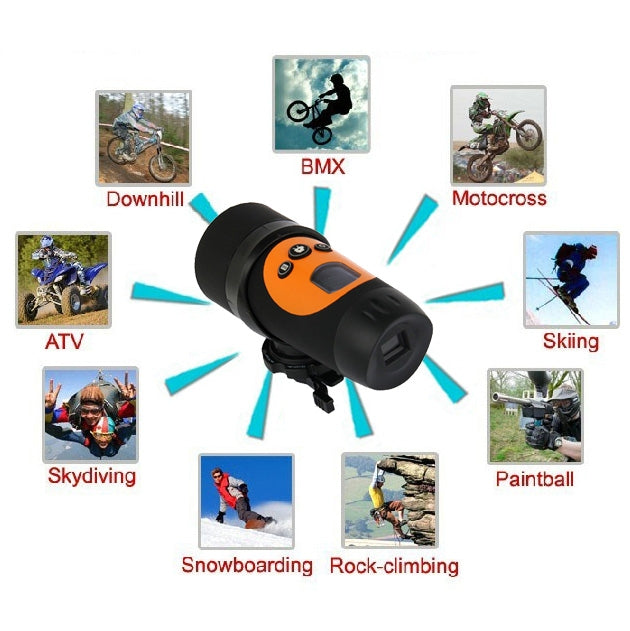 Sports 720P 0.7 inch LCD 1.3 Mega Pixels Action Video Camera Camcorder with AV / SD Slot
