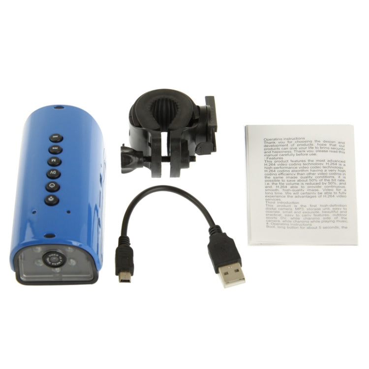 Multi-function Outdoor Sport DVR / Bicycle DVR / Helmet DVR, MP3 Player + FM Radio + LED Flashlight Function, Support TF Card, DV-009