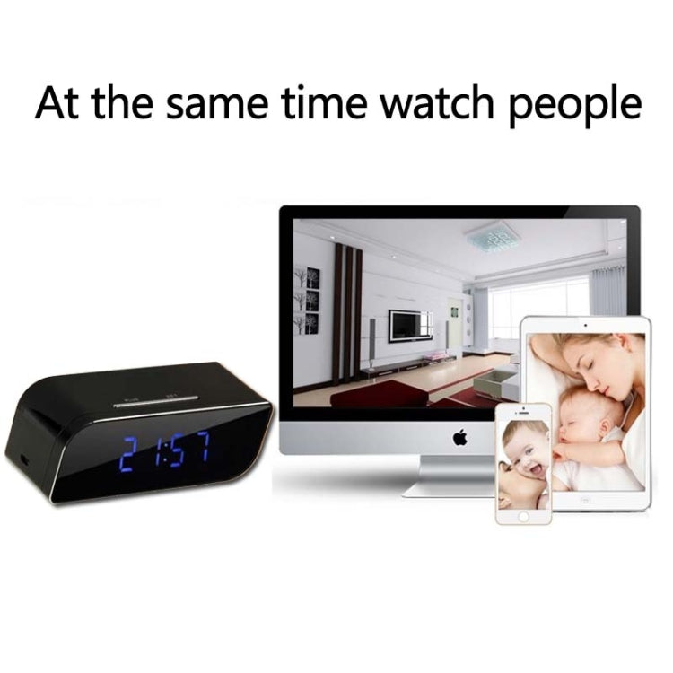 P2P Network Mini IP Camera H.264 HD 720P Wifi Clock Camera, Support Night Vision / Motion Detection(Black)