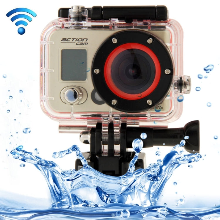 HD 1080P 0.8 inch LCD Screen WiFi Sports Camcorder with Waterproof Case, 5.0MP 1/2.5 inch CMOS Sensor, 170 Degrees Wide Angle Lens, 60m Waterproof