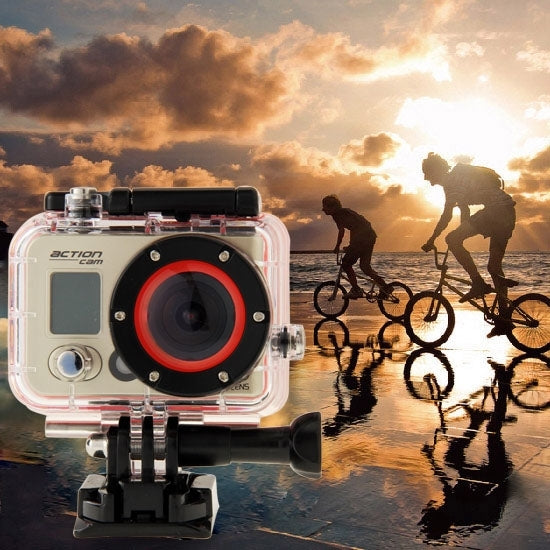 HD 1080P 0.8 inch LCD Screen WiFi Sports Camcorder with Waterproof Case, 5.0MP 1/2.5 inch CMOS Sensor, 170 Degrees Wide Angle Lens, 60m Waterproof
