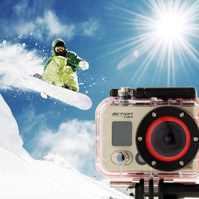 HD 1080P 0.8 inch LCD Screen WiFi Sports Camcorder with Waterproof Case, 5.0MP 1/2.5 inch CMOS Sensor, 170 Degrees Wide Angle Lens, 60m Waterproof