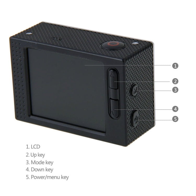 HD 1080P 2.0 inch LCD Screen Sports Camcorder with Waterproof Case, 5.0MP CMOS Sensor, 120 Degrees Wide Angle Lens, 30m Waterproof