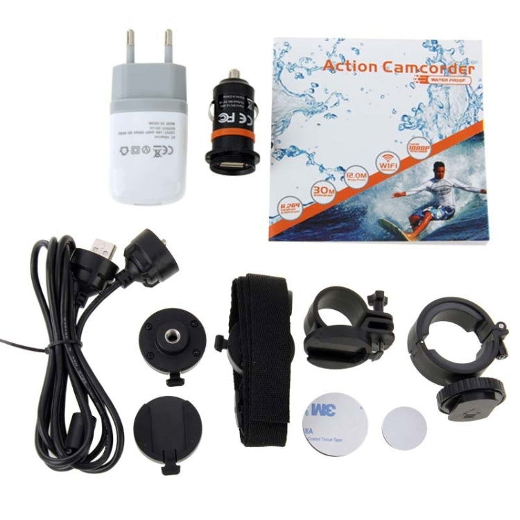 HD 1080P H.264 Waterproof Action Camcorder Wifi Sports Camera, 12.0 Mega CMOS Sensor, 10m Waterproof