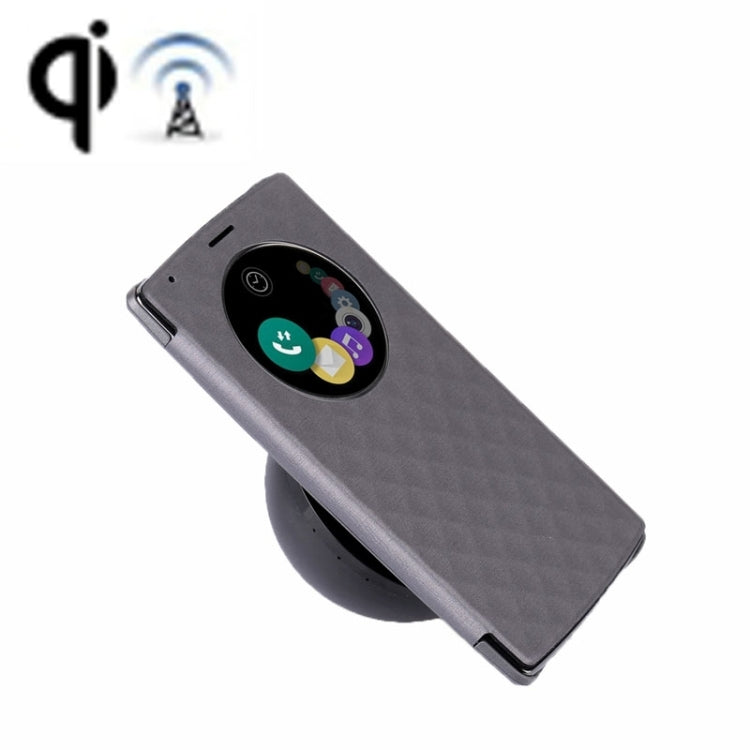 Q8 Wireless Charger Transmitter + Wireless Charger Receiver & Leather Back Cover Replacement Case with Call Display & NFC Function Charger Kit for LG G4 / H815